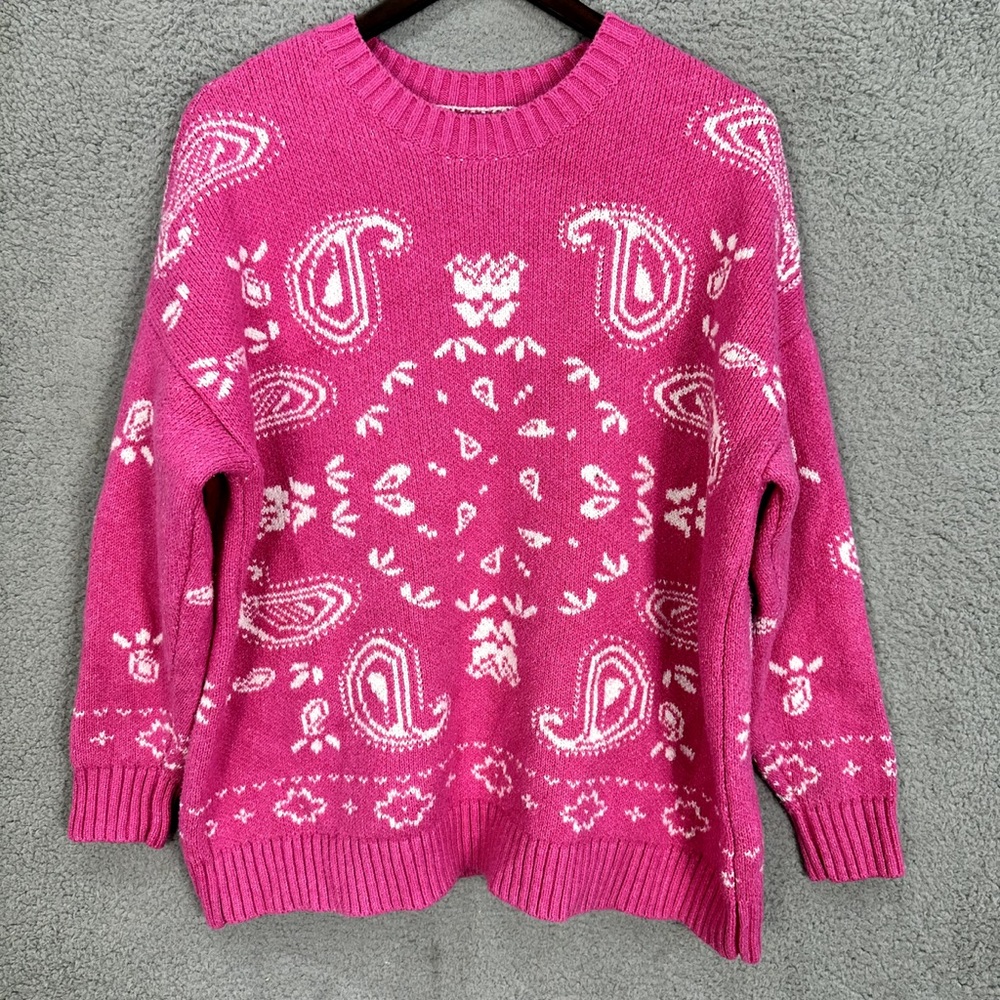 Pink Paisley Women's Sweater